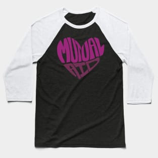 Mutual Aid Heart — Purples Baseball T-Shirt